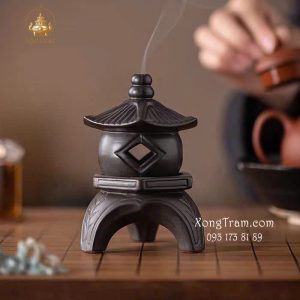 Lư Xông Trầm Sứ Mái Đình Đế 3 Chân LXTS-004